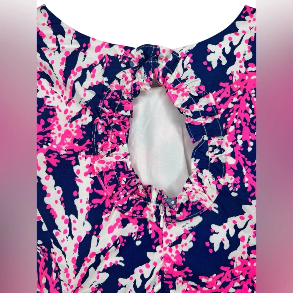 Lilly Pulitzer Fiesta Dress Nauti Navy Beyond the Sea Coral Print - Picture 9 of 10